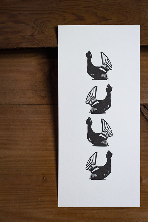 Letterpress Capercaillie Print - Tall - Letterpress Wall Art - Scottish Capercaillie Design