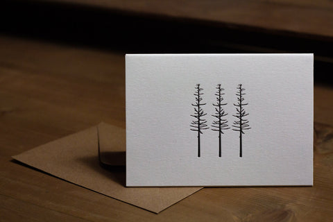 Little Trees Letterpress Notecards