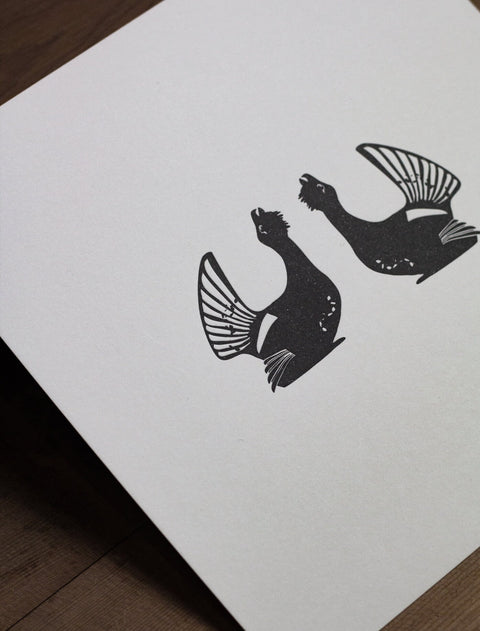 Letterpress Wall Art - Letterpress Capercaillie Print