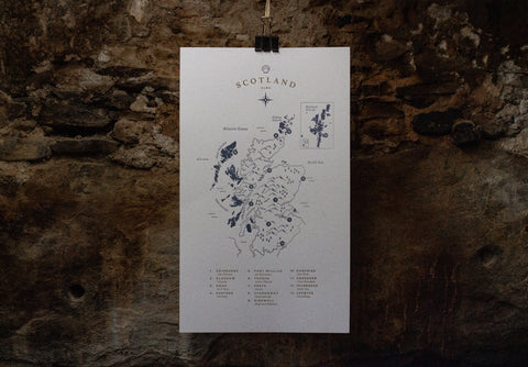 Letterpress Scotland Map