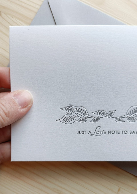 Just a little note… Letterpress Notecard - Single Card - The Hunter Press - Made Scotland