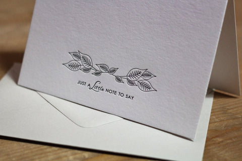 Just a little note… Letterpress Notecard - Single Card - The Hunter Press - Made Scotland