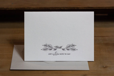 Just a little note… Letterpress Notecard - Single Card - The Hunter Press - Made Scotland