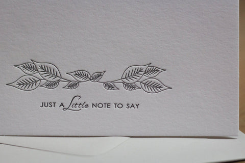 Just a little note… Letterpress Notecard - Single Card - The Hunter Press - Made Scotland