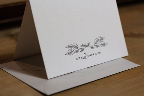 Just a little note… Letterpress Notecard - Single Card - The Hunter Press - Made Scotland