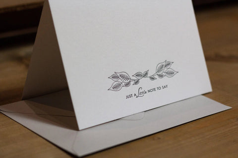 “Just a Little Note to Say…” Letterpress Cards - Pack of 8 - The Hunter Press - Made Scotland