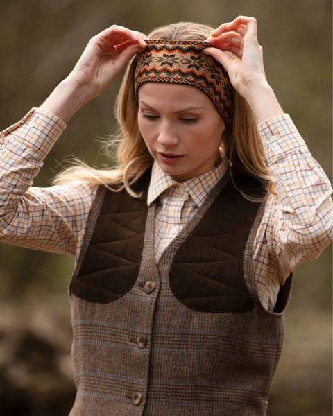 Ladies Fair Isle Headband in Dark Olive - Dark Olive - House of Cheviot - Made Scotland