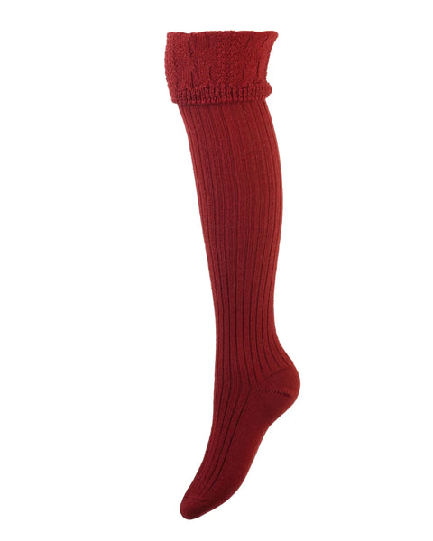 Lady Glenmore Welly Sock in Chestnut - Medium 6 - 8 - House of Cheviot - Made Scotland