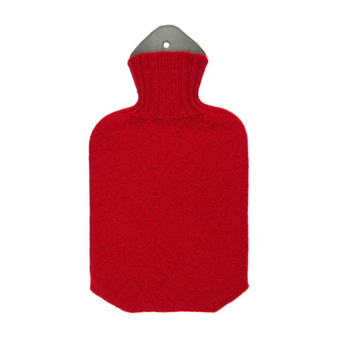 Lambswool Knit Sustainable Hot Water Bottle Mini Red - Wairm - Made Scotland