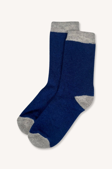 Lambswool Socks Ink Blue - S/M - EAS FORS - Made Scotland