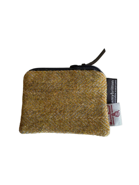 Landscape Harris Tweed® Card Purse - Barley Yellow - Card Purse - Amy Britton Harris Tweed® Accessories - Made Scotland