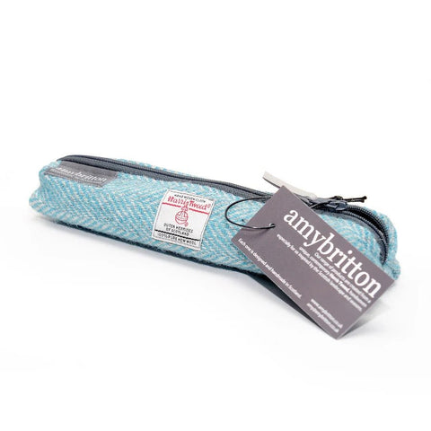 Landscape Harris Tweed® Slim Pencil Case - Teal - Teal - Amy Britton Harris Tweed® Accessories - Made Scotland
