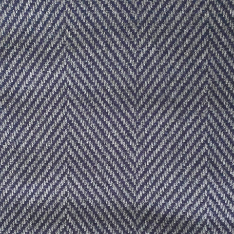 Large Blue Herringbone Soft All Wool Blanket - Large - Ava Innes - Made Scotland