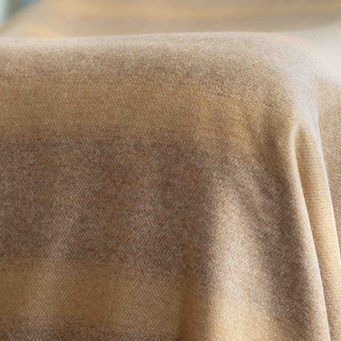 Large Camel Stripe Luxury Cashmere Blanket - 250cmx 136cm - Ava Innes - Made Scotland