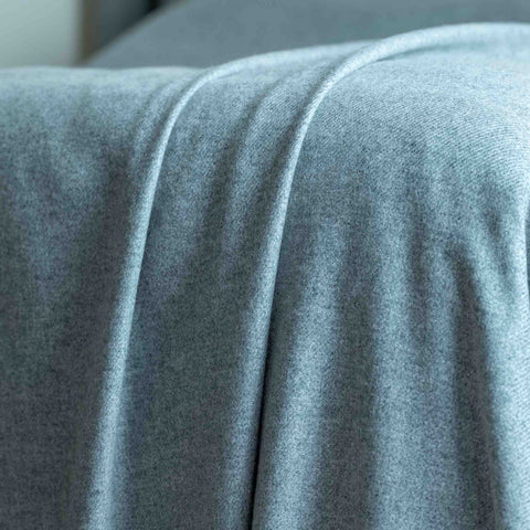 Large Light Grey Lightweight Luxury Cashmere Blanket - 250cmx 150cm - Ava Innes - Made Scotland