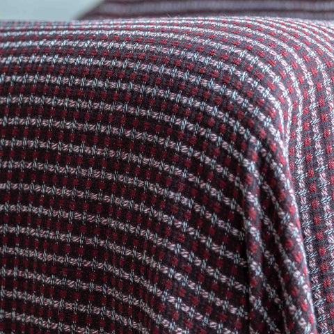 Large Red and Black Textured Luxury Cashmere Blanket - Ava Innes - Made Scotland