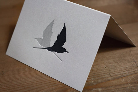 Letterpress Notecard - Arctic Terns - Single Card - The Hunter Press - Made Scotland