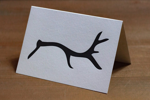 Letterpress Notecard - Large Black Stag - Pack of 6 Cards - The Hunter Press - Made Scotland