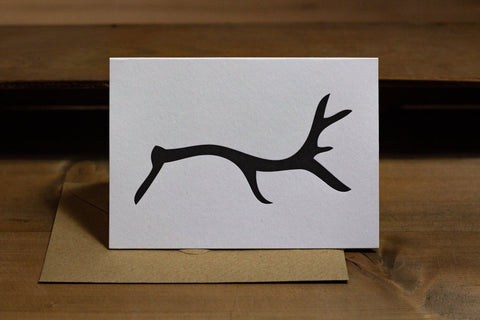 Letterpress Notecard - Large Black Stag - Pack of 6 Cards - The Hunter Press - Made Scotland