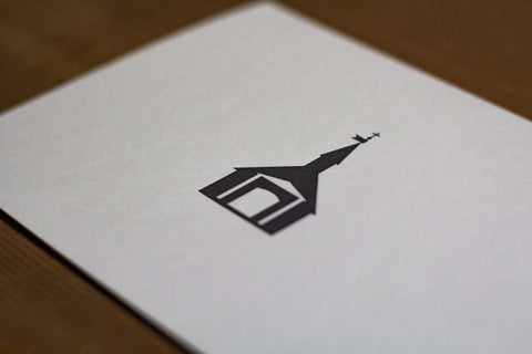 Letterpress Notecard - Little Black Church - Single Card - The Hunter Press - Made Scotland