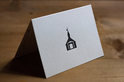 Letterpress Notecard - Little Black Church - Single Card - The Hunter Press - Made Scotland