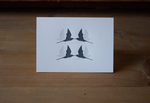 Letterpress Notecards - Arctic Terns - The Hunter Press - Made Scotland