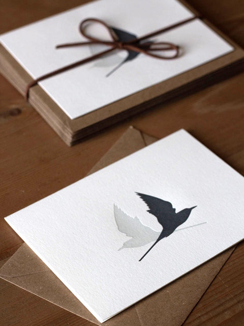 Letterpress Notecards - Arctic Terns - The Hunter Press - Made Scotland