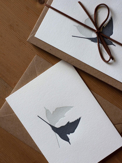 Letterpress Notecards - Arctic Terns - The Hunter Press - Made Scotland
