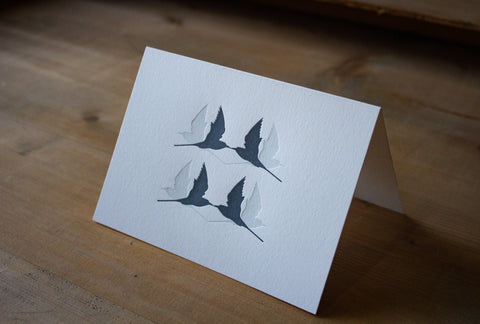 Letterpress Notecards - Arctic Terns - The Hunter Press - Made Scotland