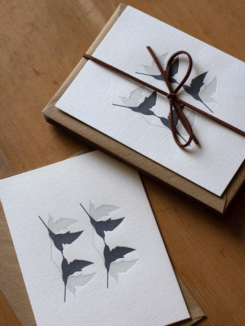 Letterpress Notecards - Arctic Terns - The Hunter Press - Made Scotland