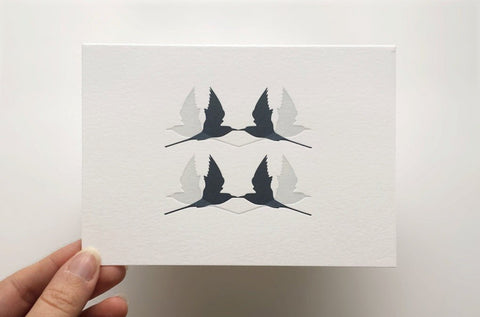 Letterpress Notecards - Arctic Terns - The Hunter Press - Made Scotland