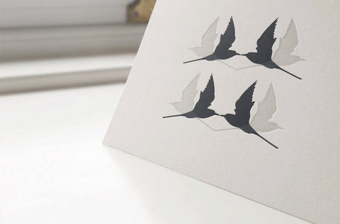 Letterpress Notecards - Arctic Terns - The Hunter Press - Made Scotland