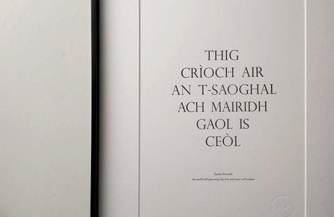Letterpress Wall Art - Gaelic Art Print - Scottish Gaelic Proverb - The Hunter Press - Made Scotland