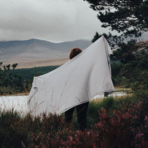 Light Grey Cashmere Travel Wrap - Light Grey - Ava Innes - Made Scotland
