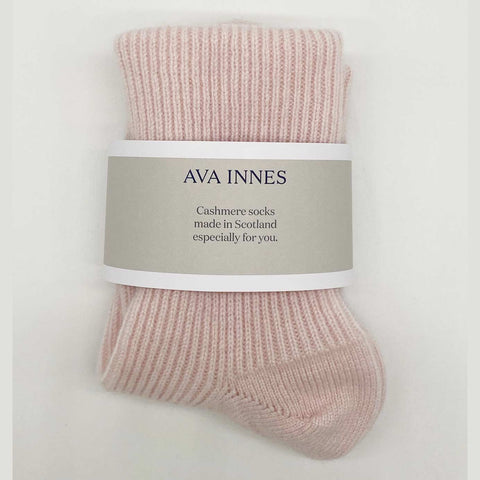 Light Pink Women's Pure Cashmere Bed Socks - Pink - Ava Innes - Made Scotland