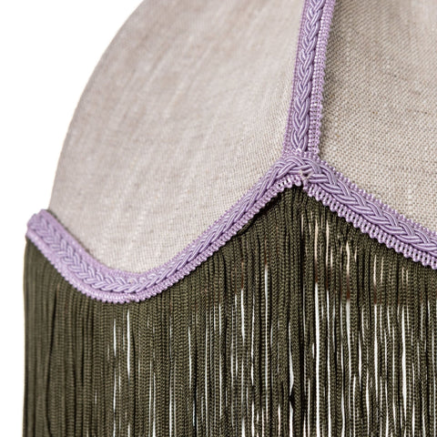 Linen Scalloped Tiffany - Natural, Green and Lilac - Small - Amanda Wells - Made Scotland