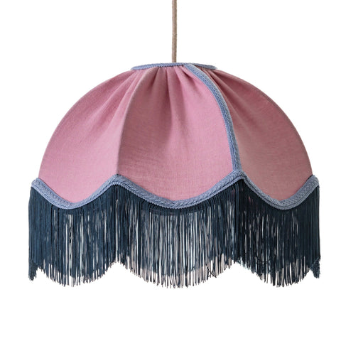 Linen Scalloped Tiffany - Pink, Blue and Pale Blue - Small - Amanda Wells - Made Scotland