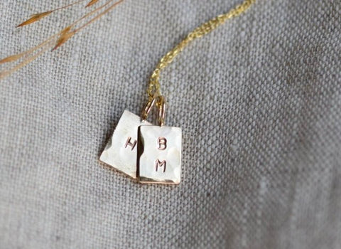 Little Tag Initial Necklace - 3 Tags - Darte Jewellery - Made Scotland