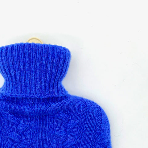 Luxury Blue Cashmere Hot Water Bottle - Ava Innes - Made Scotland