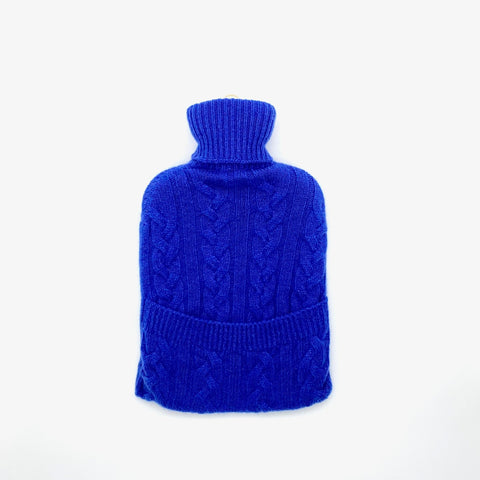 Luxury Blue Cashmere Hot Water Bottle - Ava Innes - Made Scotland