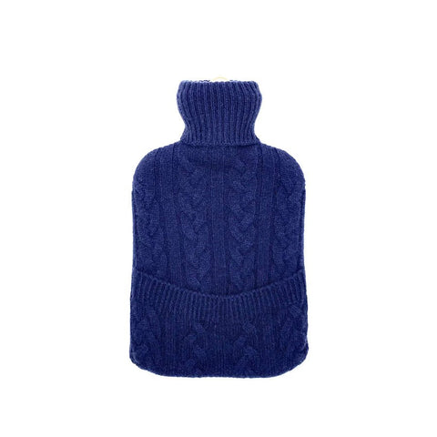 Luxury Cashmere Hot Water Bottle - Navy - Ava Innes - Made Scotland