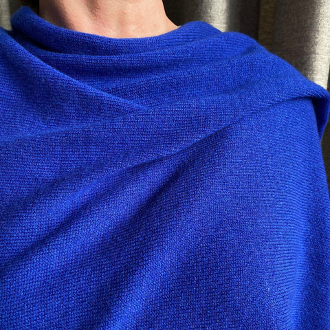 Marine Blue Luxury Light Pure Cashmere Wrap - Ava Innes - Made Scotland