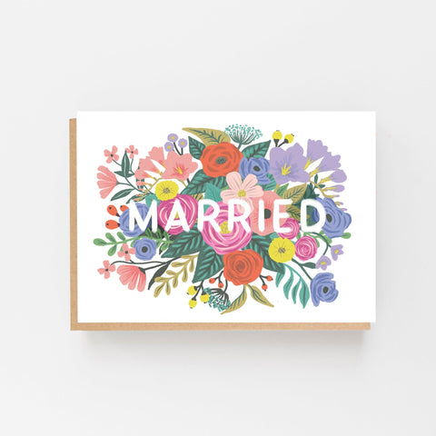 Married Floral Wedding card - Lomond Paper Co - Made Scotland