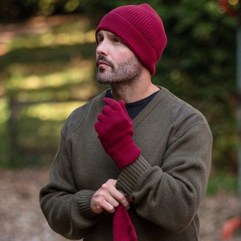 Men's Cashmere Gloves - Fog - House of Cheviot - Made Scotland