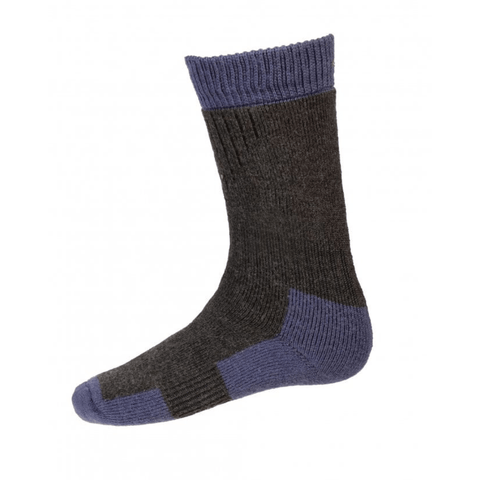 Men's Glen Walking Socks - Charcoal/Blue - House of Cheviot - Made Scotland