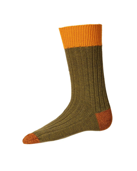 Men's Lowes Sock in Forest - Forest - House of Cheviot - Made Scotland