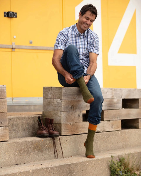 Men's Lowes Sock in Forest - Forest - House of Cheviot - Made Scotland