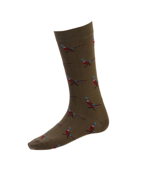 Men's Pheasant Socks - Spruce - House of Cheviot - Made Scotland