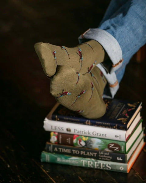 Men's Pheasant Socks - Spruce - House of Cheviot - Made Scotland