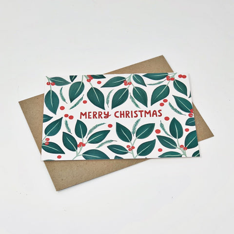 Merry Christmas Berries - Pack of 8 Cards - 1 Pack - Lomond Paper Co - Made Scotland